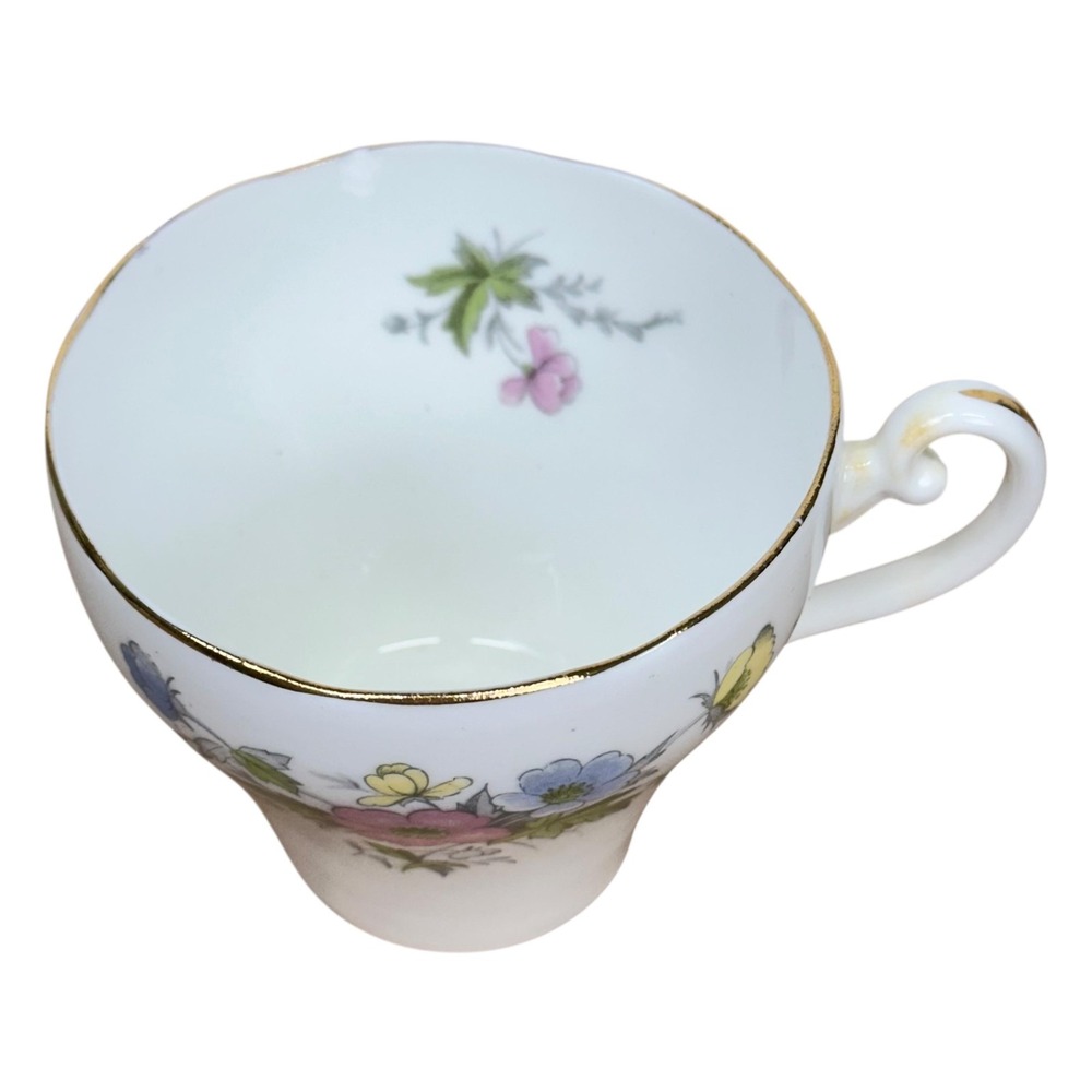 VTG Adderley LAWLEY Bone‎ China Pastel Floral Tea Cup Saucer Gold England M415 - Picture 5 of 11